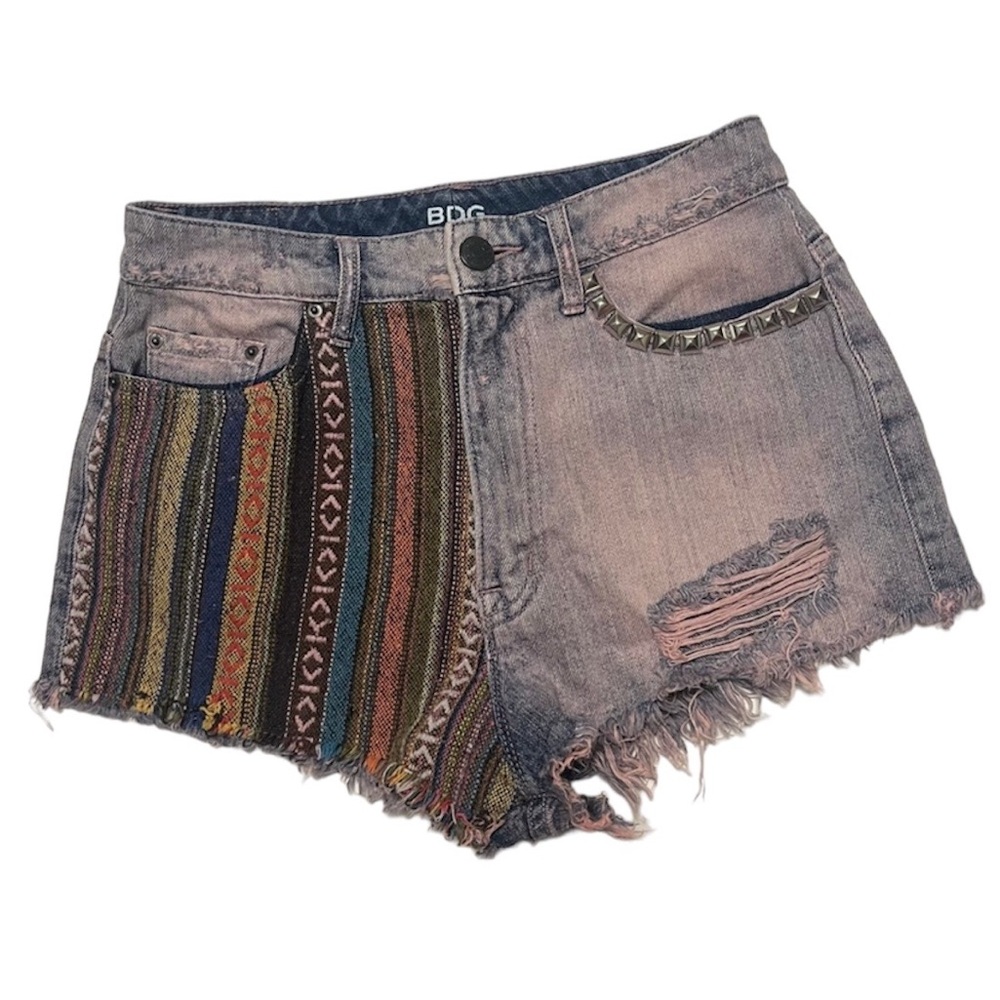 Urban Outfitters Boho High-Waisted Denim Festival Shorts